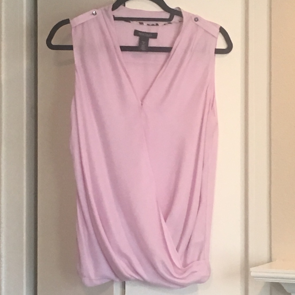 WHBM - Silk Pink Sleeveless Surplus Blouse